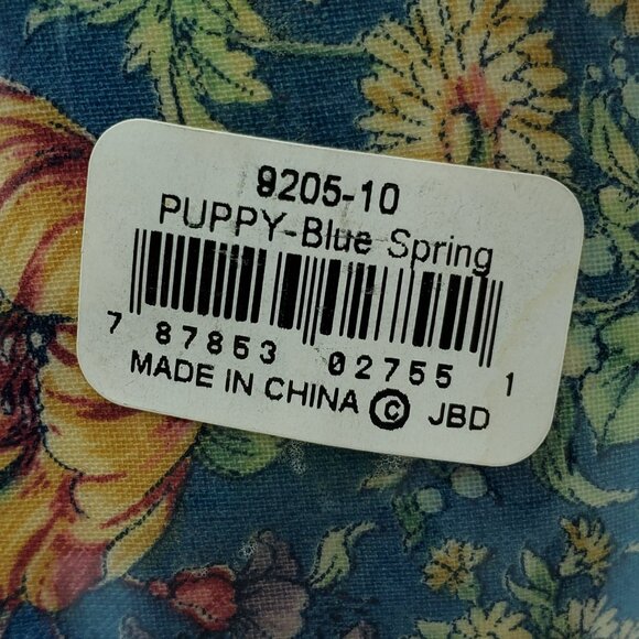 Joan Baker Designs Porcelain Patchworks Blue Spring Puppy Dog Figurine - Picture 9 of 9